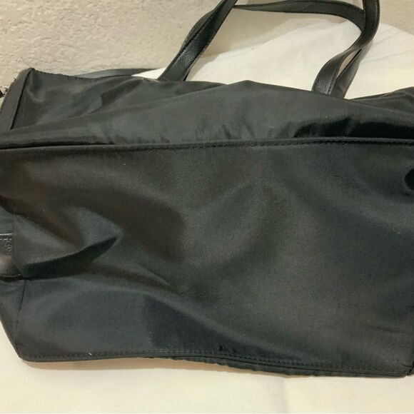 Botkier New York Bond Black Nylon XL Tote Vegan Leather Trim Zip Top Shoulder - Picture 9 of 13